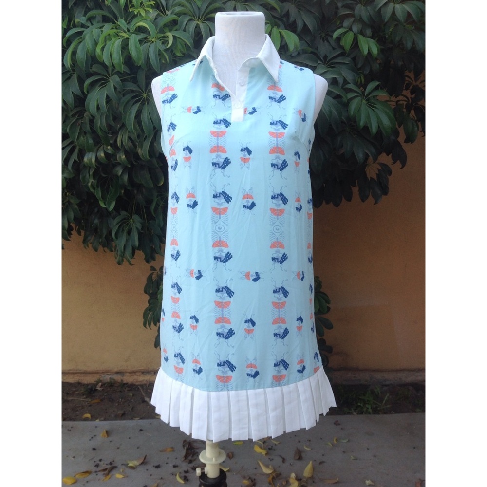 NWT Romwe blue pastel mini collar dress SZ 2-4